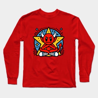 Cross Legged Devil Doodle Long Sleeve T-Shirt